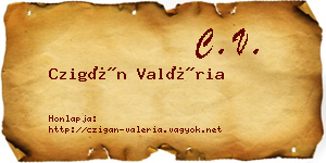 Czigán Valéria névjegykártya